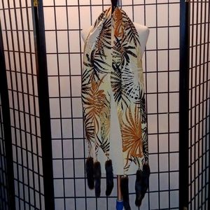 Gorgeous scarf with mink tails. 14.5" x 82".